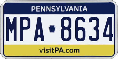 PA license plate MPA8634
