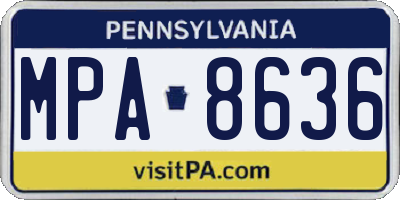 PA license plate MPA8636