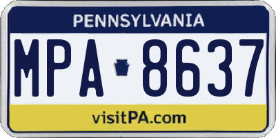 PA license plate MPA8637