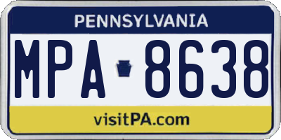 PA license plate MPA8638