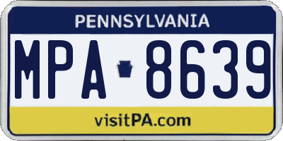 PA license plate MPA8639