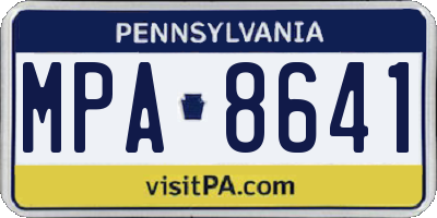 PA license plate MPA8641