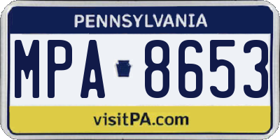 PA license plate MPA8653