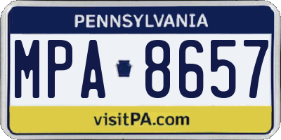 PA license plate MPA8657
