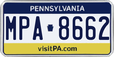 PA license plate MPA8662