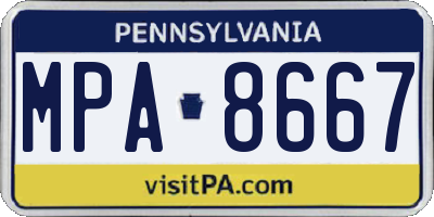 PA license plate MPA8667