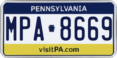 PA license plate MPA8669