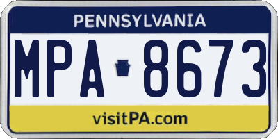 PA license plate MPA8673