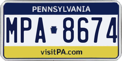 PA license plate MPA8674