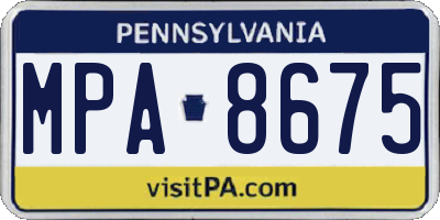 PA license plate MPA8675