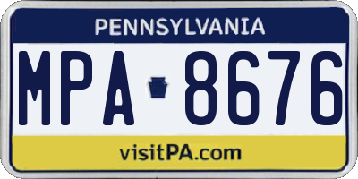 PA license plate MPA8676