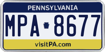 PA license plate MPA8677