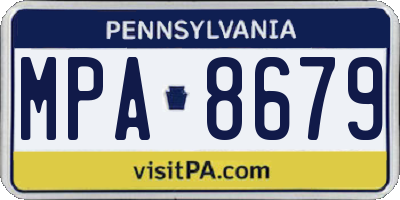 PA license plate MPA8679