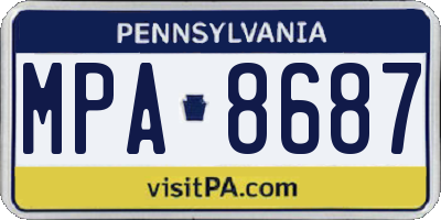 PA license plate MPA8687