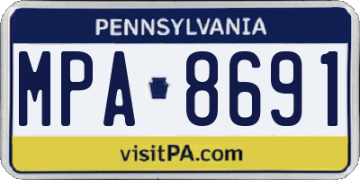 PA license plate MPA8691