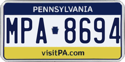 PA license plate MPA8694