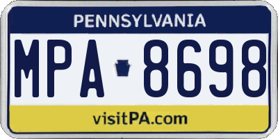 PA license plate MPA8698