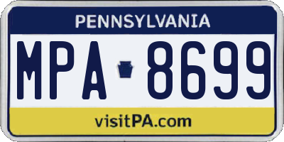 PA license plate MPA8699