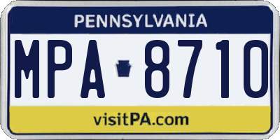PA license plate MPA8710