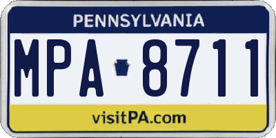 PA license plate MPA8711