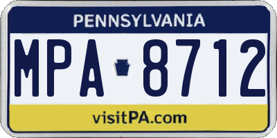 PA license plate MPA8712