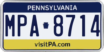 PA license plate MPA8714
