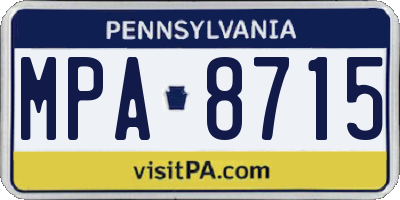 PA license plate MPA8715