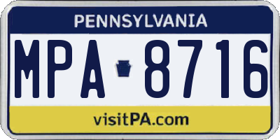PA license plate MPA8716