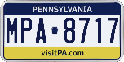 PA license plate MPA8717