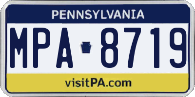 PA license plate MPA8719