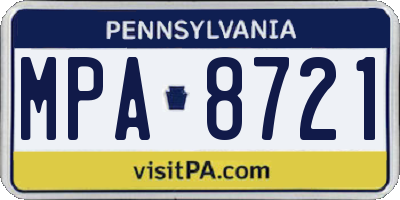 PA license plate MPA8721
