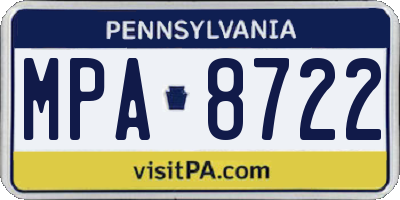 PA license plate MPA8722