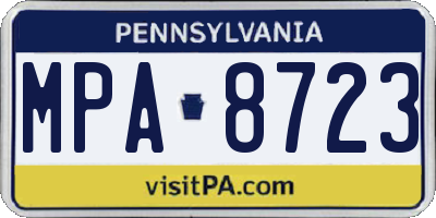 PA license plate MPA8723