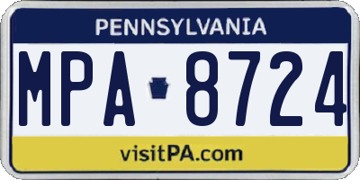 PA license plate MPA8724