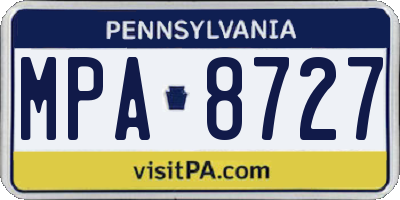PA license plate MPA8727