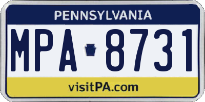 PA license plate MPA8731