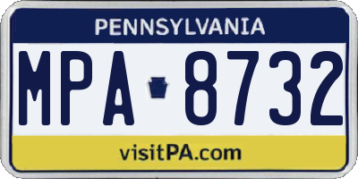 PA license plate MPA8732