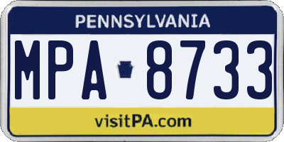 PA license plate MPA8733