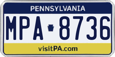 PA license plate MPA8736