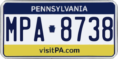 PA license plate MPA8738
