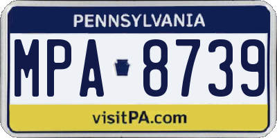 PA license plate MPA8739