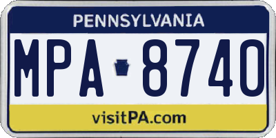 PA license plate MPA8740