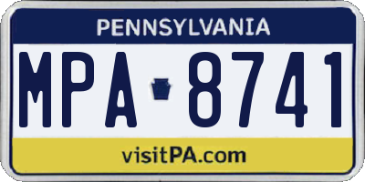 PA license plate MPA8741