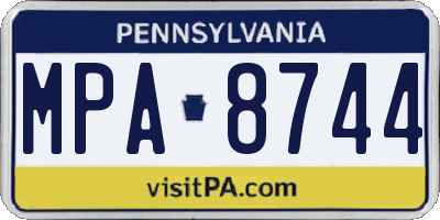 PA license plate MPA8744
