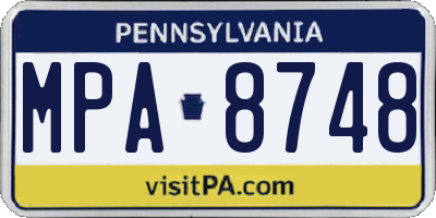 PA license plate MPA8748