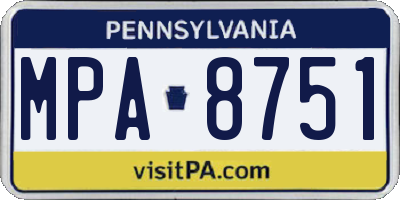 PA license plate MPA8751
