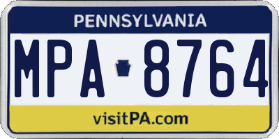 PA license plate MPA8764