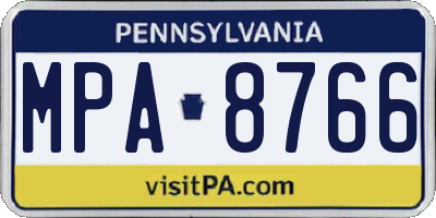 PA license plate MPA8766