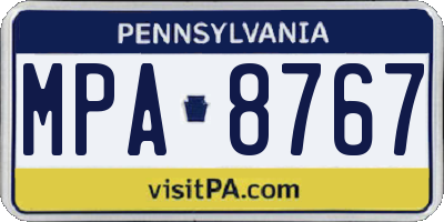 PA license plate MPA8767