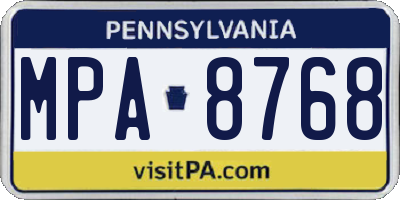 PA license plate MPA8768